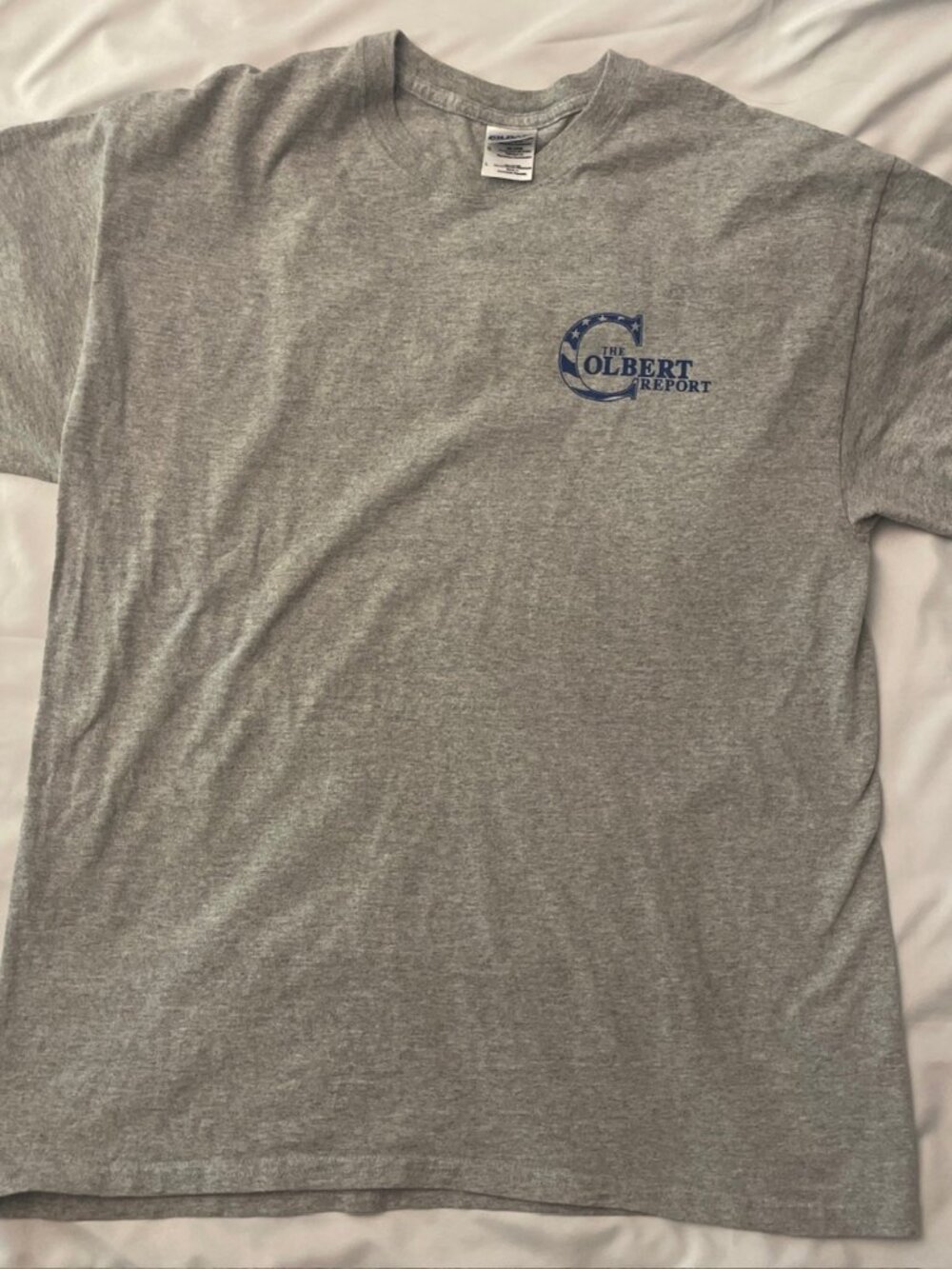 The Colbert Report Tee- Comedy Central- Sz Lrg- Grey- Vintage “Lincoln”